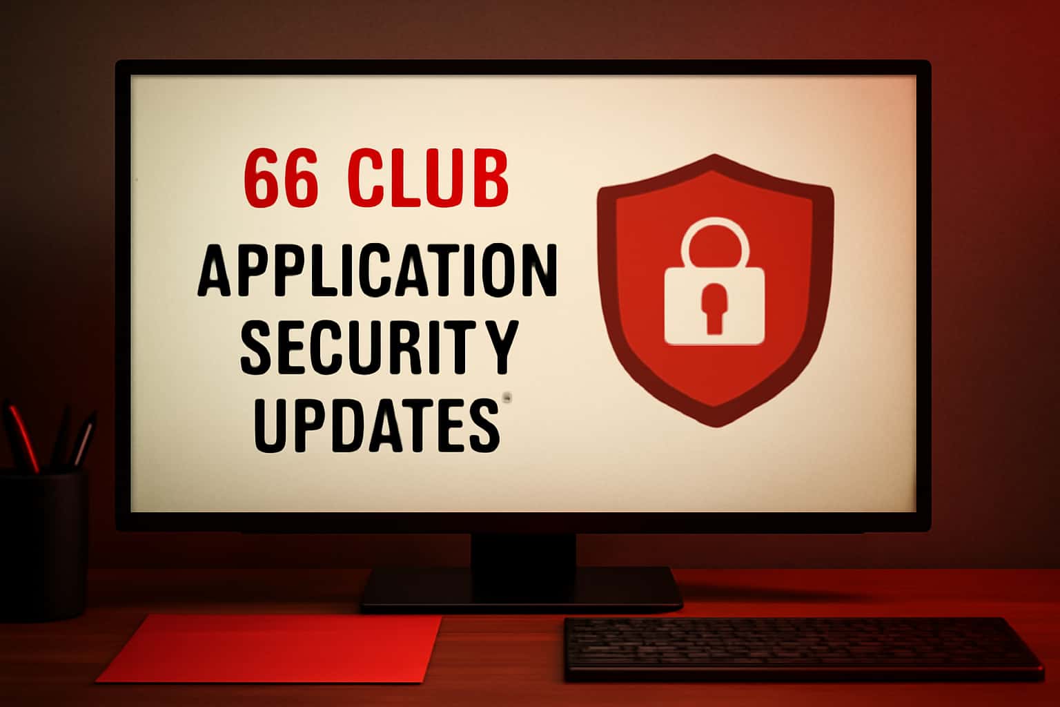 Illustration of the 66 Club Application Security Updates showing security features and updates.