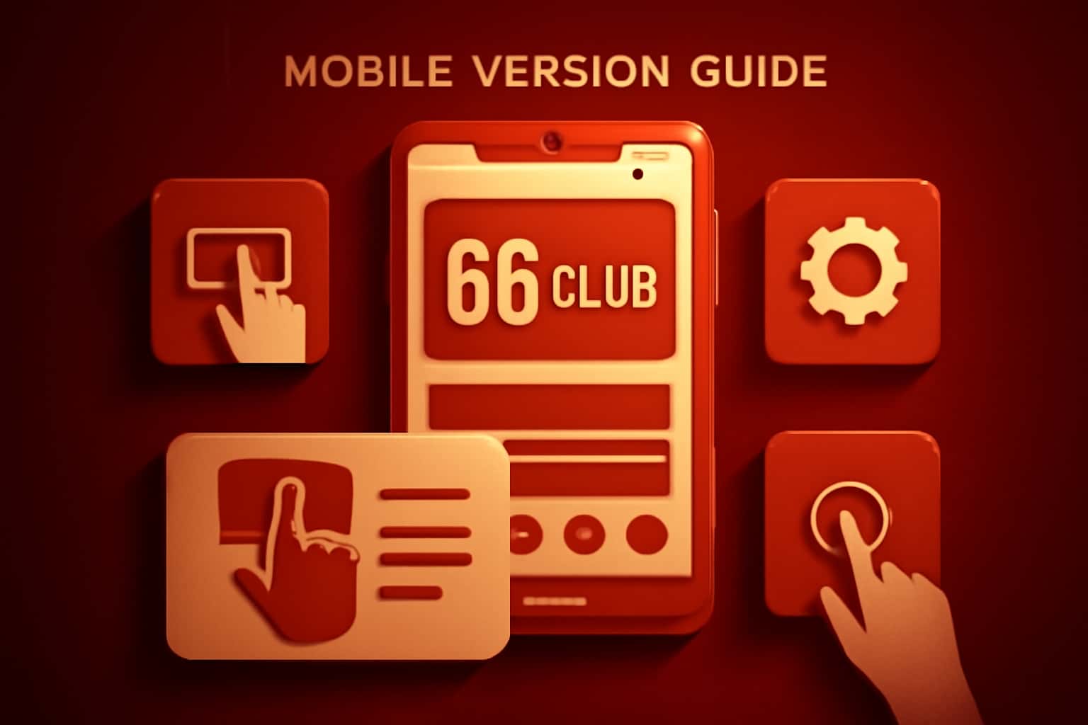 Informational scene depicting the Mobile Version Guide for 66 Club.