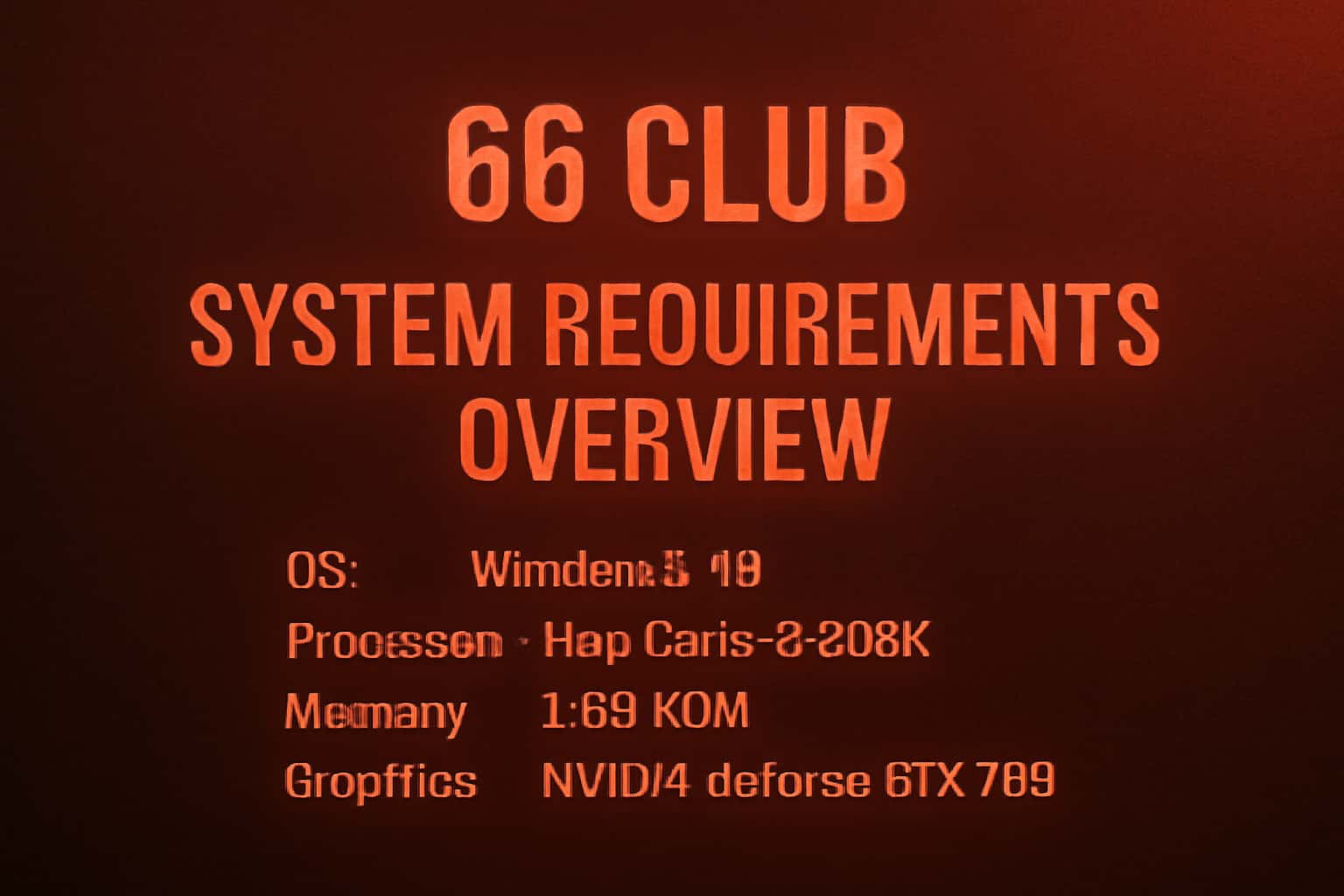 Visualization of 66 Club System Requirements Overview with clear text.