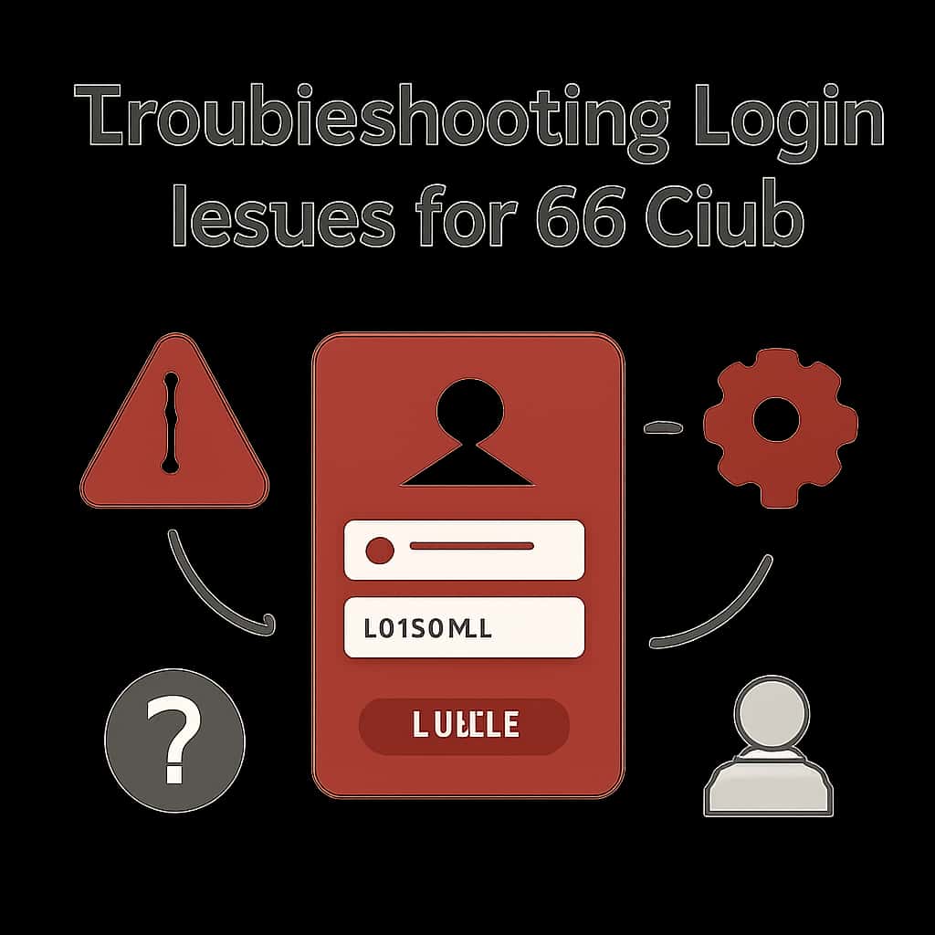 Illustration detailing troubleshooting methods for 66 Club login issues.