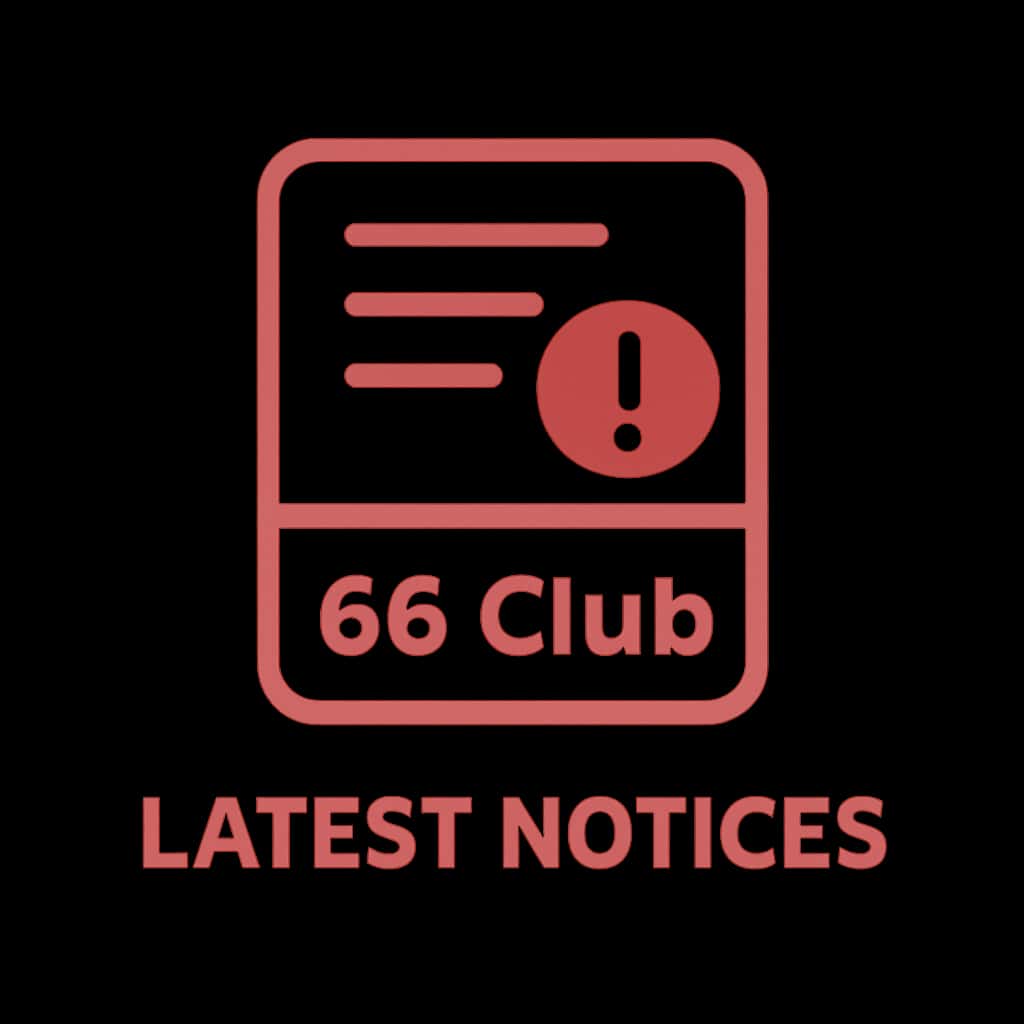Badge representing Latest 66 Club Notices